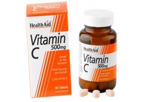 HealthAid Vitamin C 500 mg Chewable Orange Flavour 100 tabs