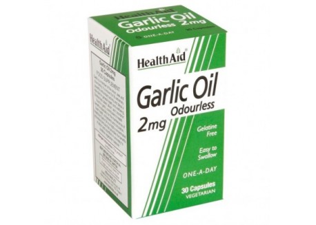 HealthAid Garlic Oil 2 mg odourless vegetarian 30 caps