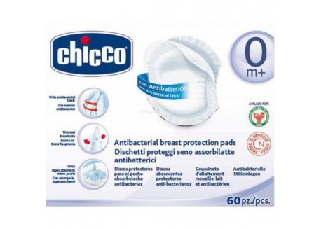 CHICCO Επιθέματα Στήθους Αντιβακτηριακά 60 τεμάχια