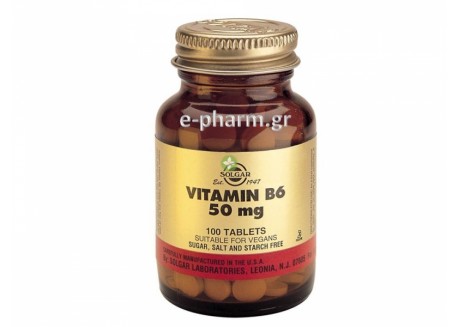 Solgar Vitamin B-6  50 mg tabs 100s