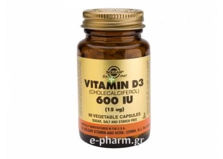 Solgar Vitamin D-3 600 IU 60 veg. caps