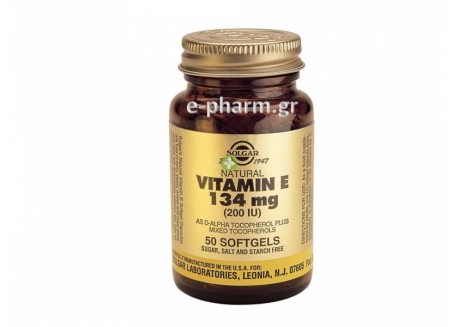 Solgar Vitamin E  200 IU softgels  50s