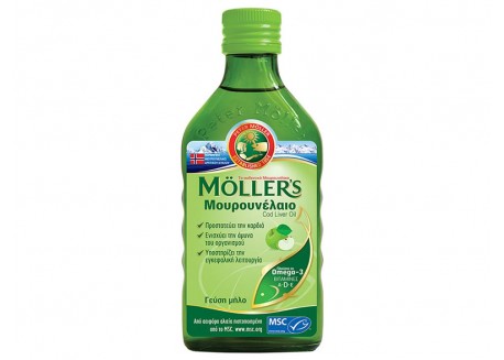 Moller's Μουρουνέλαιο με γεύση μήλο 250 ml