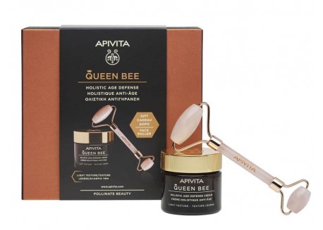 APIVITA Queen Bee Κρέμα Ημέρας Ελαφριάς Υφής & ΔΩΡΟ Face Roller